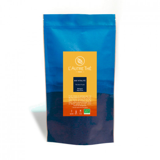 Organic green tea with mango, orange and bergamot. Organic green tea with mango, orange and bergamot.