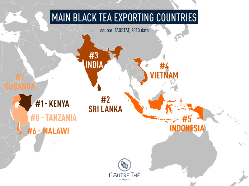 Main black tea exporting countries