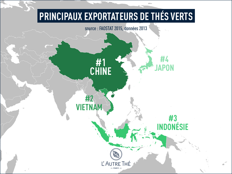 Principaux pays exportateurs de thés verts